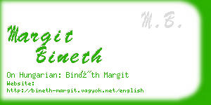 margit bineth business card